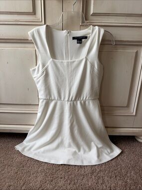 French Connection Cream Square-Neck Mini Dress